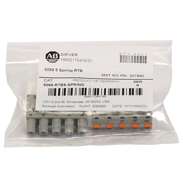 5069-RTB5-SPRING New Allen Bradley 5069 5 pin Spring Removable Terminal Block